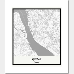 Map of Liverpool - England Posters and Art